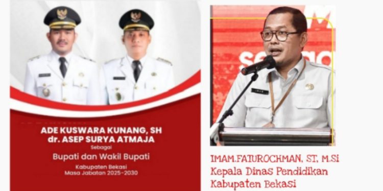 Segenap Jajaran Dinas Pendidikan Kabupaten Bekasi Mengucapkan Selamat Atas Dilantiknya Ade Kuswara Kunang, SH dan dr Asep Surya Atmaja